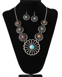 Silver Strike® Ladies' Flower Necklace Set
