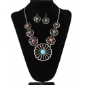 Silver Strike® Ladies' Flower Necklace Set
