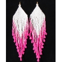 Silver Strike® Ladies' Hot Pink Beaded Earrings