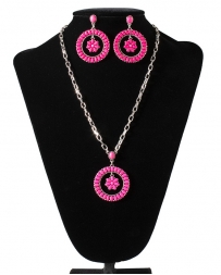 Silver Strike® Ladies' Hot Pink Necklace Set