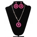 Silver Strike® Ladies' Hot Pink Necklace Set