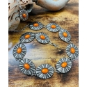 Ladies' Orange Stone Concho Belt