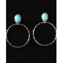 Silver Strike® Ladies' Turquoise Hoop Earrings