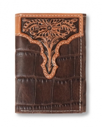 Ariat® Men's Trifold Croc Print Wallet