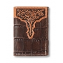 Ariat® Men's Trifold Croc Print Wallet