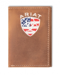 Ariat® Men's Trifold Flag Logo Wallet