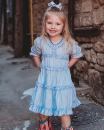 Girls' Denim Ruffle Dress