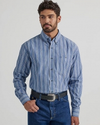 Wrangler® Men's GS LS 1 Pocket Button Stripe