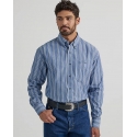 Wrangler® Men's GS LS 1 Pocket Button Stripe