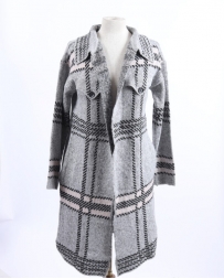 Ladies' Plaid Sweater Cardigan