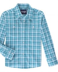 Wrangler® Boys' Wrinkle Resistant LS Plaid Snap