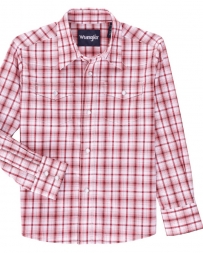 Wrangler® Boys' Wrinkle Resistant LS Plaid Snap