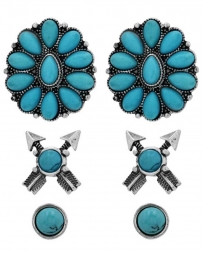 Montana Silversmiths® Ladies' Turquoise Flair Earring Trio