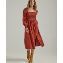 Wrangler® Ladies' Mahogany Square Neck Dress