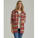 Wrangler® Ladies' Plaid Flannel Boyfrien Shirt