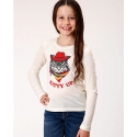 Roper® Girls' Kitty Up LS Tee
