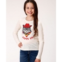 Roper® Girls' Kitty Up LS Tee