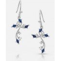 Montana Silversmiths® Ladies' Blue Crystal Cross Earrings
