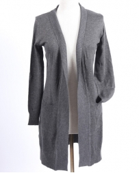 Ladies' Long Grey Cardigan