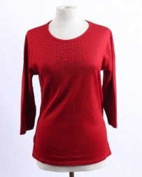 Ladies' Embellished Top 3/4 Sleeve