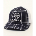 Ariat® Plaid White/Navy Cap