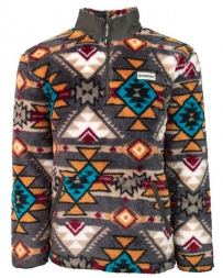 Hooey® Men's Fleece 1/4 Zip Brown Aztec