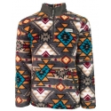 Hooey® Men's Fleece 1/4 Zip Brown Aztec