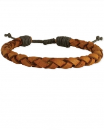 Men's Tan Braided Leather Bracelet