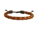 Men's Tan Braided Leather Bracelet