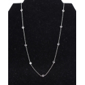 Ladies' Silver CZ Stud Necklace