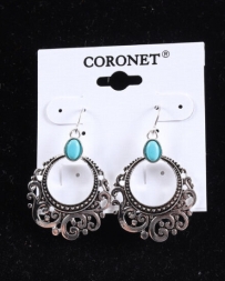 Coronet® Jewelry Ladies' Turq/Silver Drop Earrings