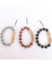 Coronet® Jewelry Ladies' Wood Bead And Chain Bracelet
