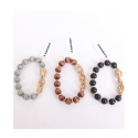 Coronet® Jewelry Ladies' Wood Bead And Chain Bracelet