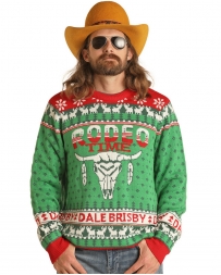 Rock & Roll Cowboy® Men's Dale Ugly Xmas Sweater Green
