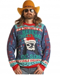 Rock & Roll Cowboy® Men's Dale Ugly Xmas Sweater Blu