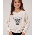 Roper® Girls' Highland Cow LS Tee