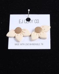 Ladies' Ivory Flower Studs