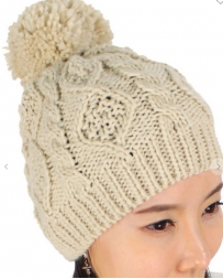 Ladies' Chunky Knit Pom Pom Beanie