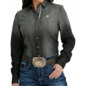 Cinch® Ladies' LS Black Denim Perf Shirt