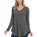 Ladies' LS V-Neck Basic Top