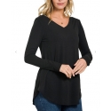 Ladies' LS V-Neck Basic Top