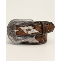 Nocona Belt Co.® Girls' Lepard Underlay Flower Belt