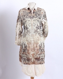 Ladies' Long Button-Up Jacket With Lace