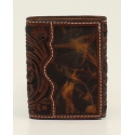 3D Belt Company® Men's Acorn Tooled Trifold Wallet