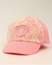 Ariat® Girls' Infant Pink Lace Ball Cap