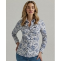 Wrangler® Ladies' Blue Paisley Western Shirt