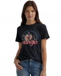 Wrangler® Ladies' Floral Graphic Logo Tee