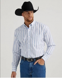 Wrangler® Men's GS LS 1 Pocket Button Stripe