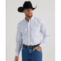 Wrangler® Men's GS LS 1 Pocket Button Stripe