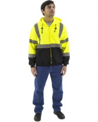 Men's Hi Vis Hooded Full Zip Sweatshirt